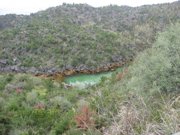 Green volcanic lake