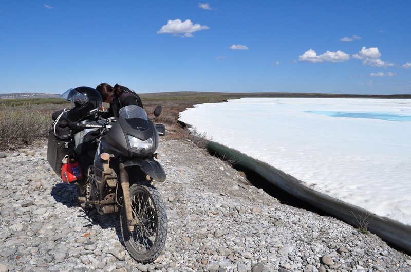 Lunch at another frozen lake