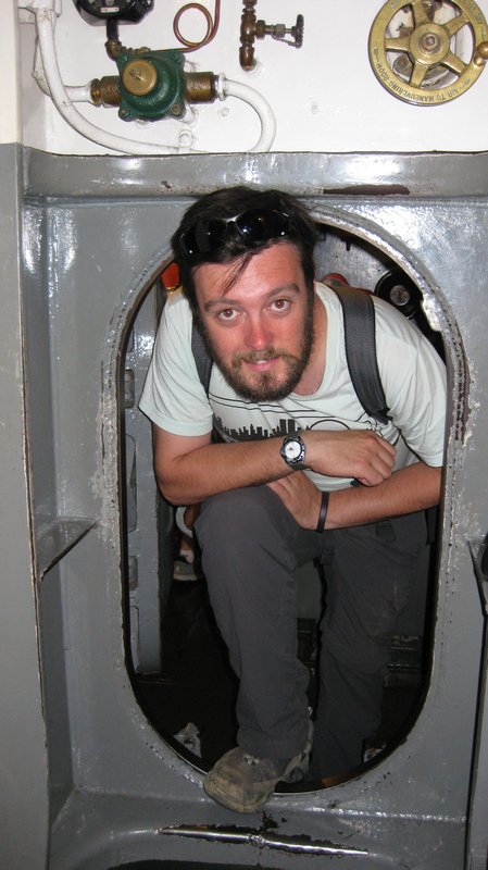 On the submarine deck