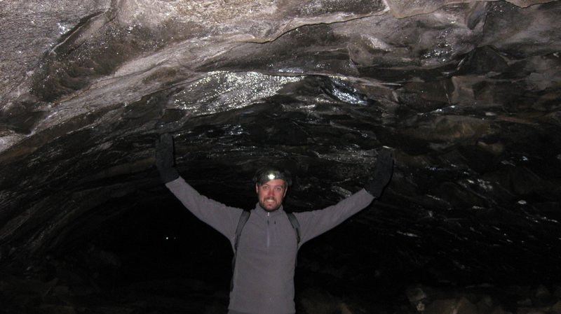 Lava tubes with icy roof