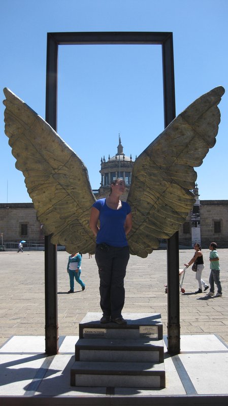 Random angel wings in the centre of Guadalajara