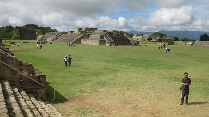 Edge of the grand plaza at Monte Alban