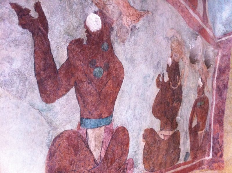 Painting on the walls of Bonampak