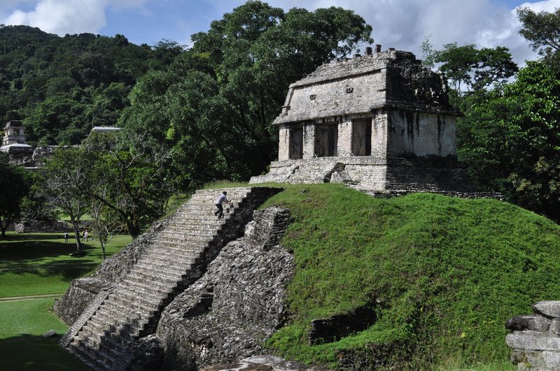 Adam struggling to climb another temple at Palenque