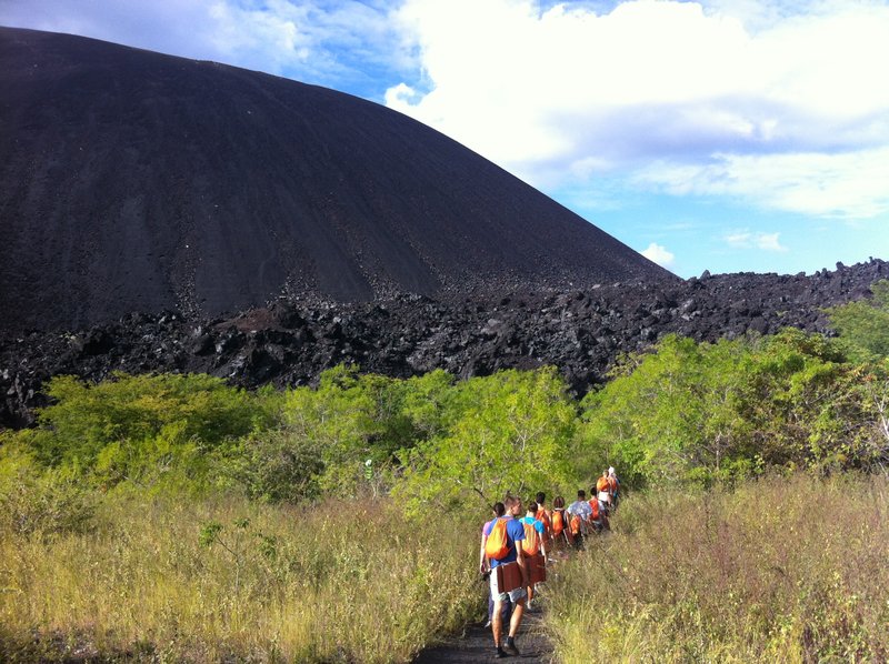 The start of the hike up the volcano 