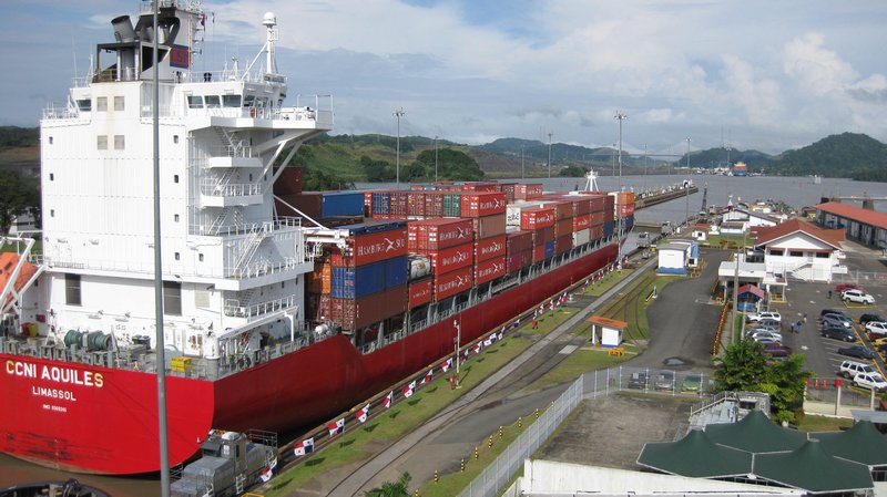 Ship going through the Panama Canal I