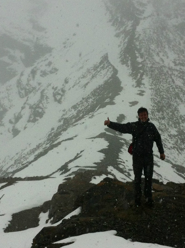 Snowing atop Mt Chacaltaya