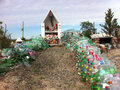 Typical roadside grave in Argentina - they believe water to be the greatest gift for the dead