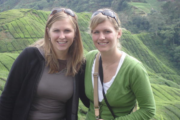 April and I in front of the tea fields