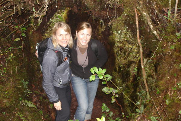 Celia and I in the mossy forest