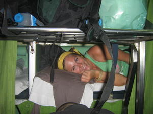Sleeping in my bunk on the train