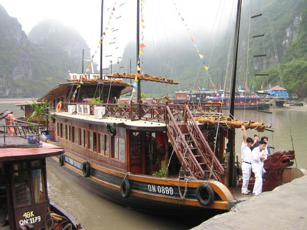 The beautiful boat we took to Halong Bay