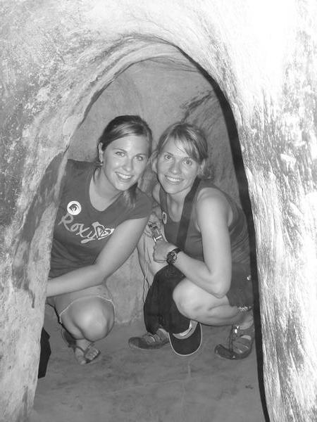 Celia and I in the tunnels