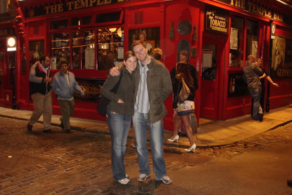 In front of the famous Temple Bar