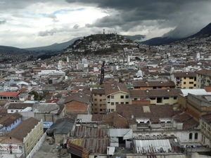 Atmospheric clouds over Quito's Old Town