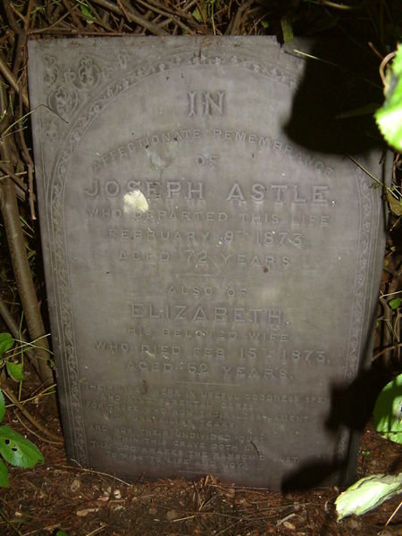 Headstone of Joseph Astle