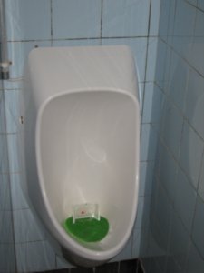 Lauterbrunnen - Urinal with soccer ball and goal