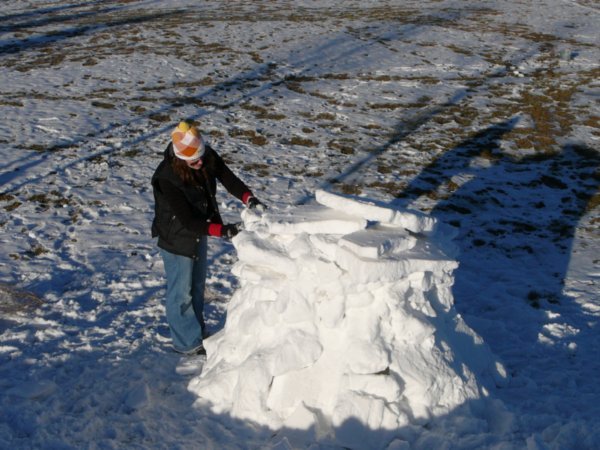 Building an igloo at the park (1)
