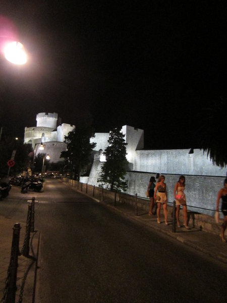 City walls by night