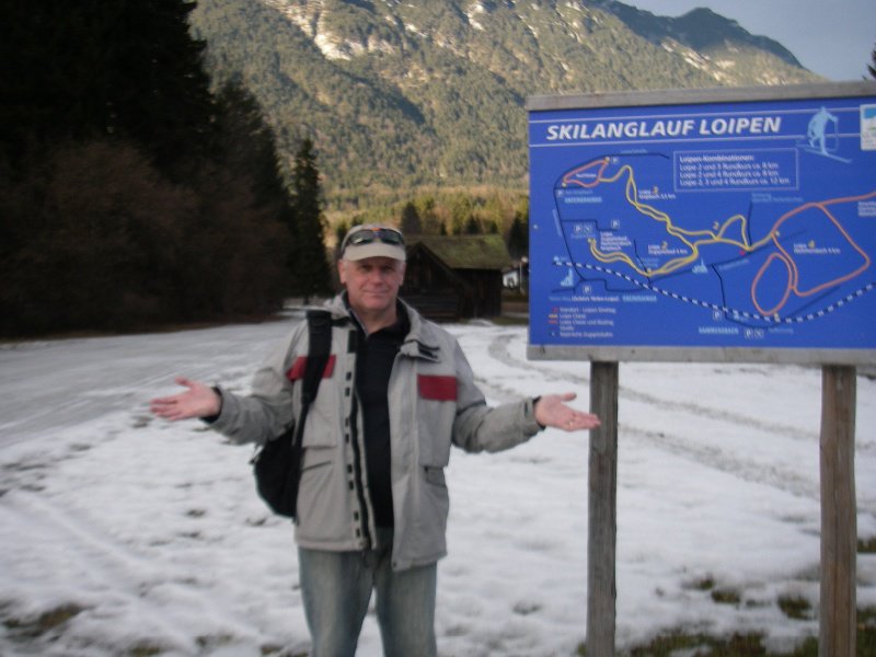 Dave in front of the cross country ski trail map