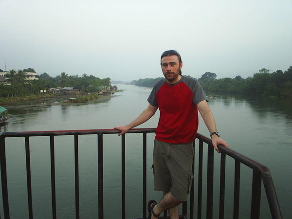 Kris on the Bridge overlooking the River Kwai