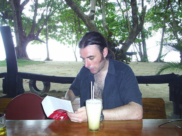 A pineapple shake in the restaurant by the beach