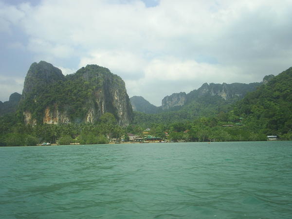 Approaching Rai Lei in the longtail boat