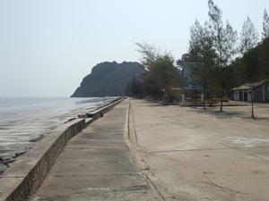 The seafront road in the village