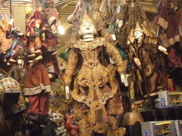 Thai puppets for sale on a stall