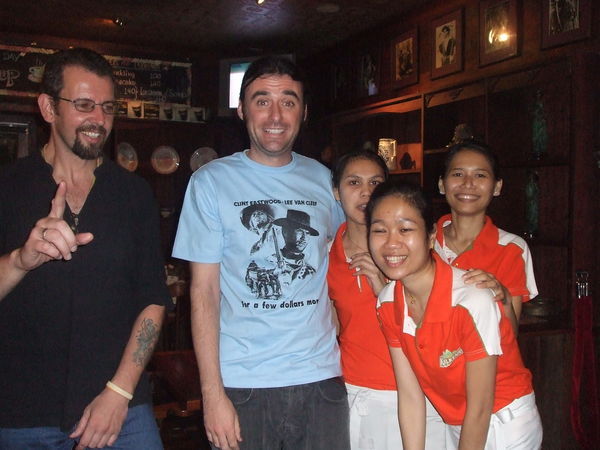 Kris, James and some of the bar maids who wanted to be in the picture