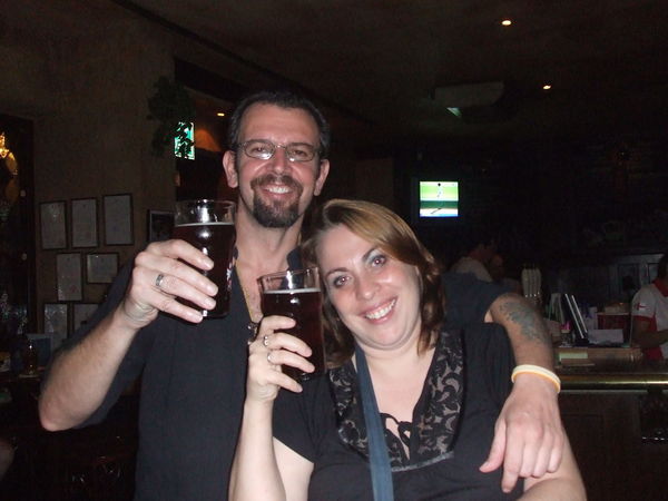 Kate and James quaffing some real ale
