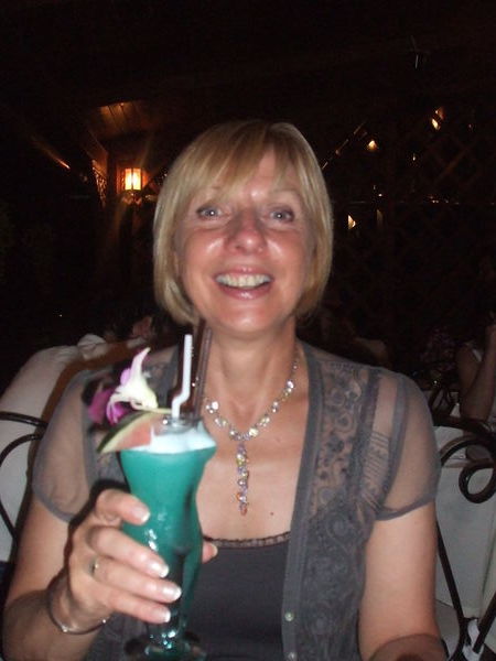 Mum drinking her "sexy lady" cocktail 
