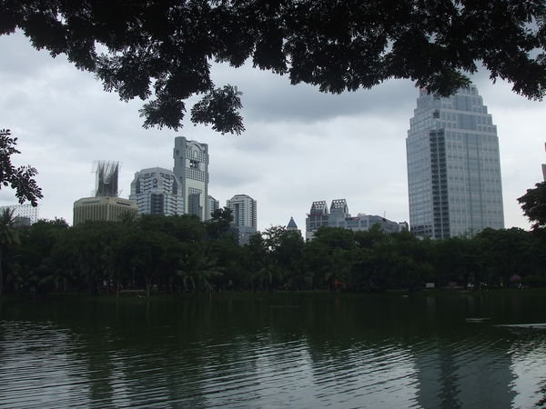 Skyscrapers overlooking Lumpini Park