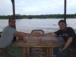 Drinking a Friday beer at the floating restaurant