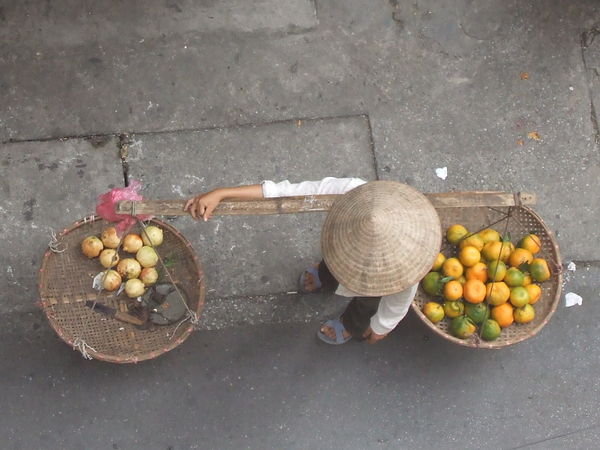 Fruit seller on the streets of Hanoi
