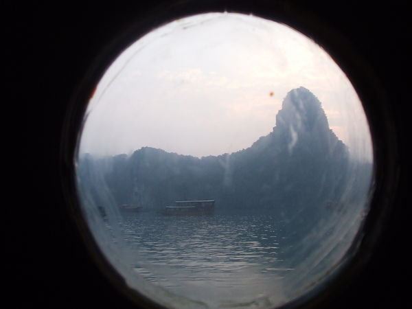 Halong Bay from the porthole in our cabin