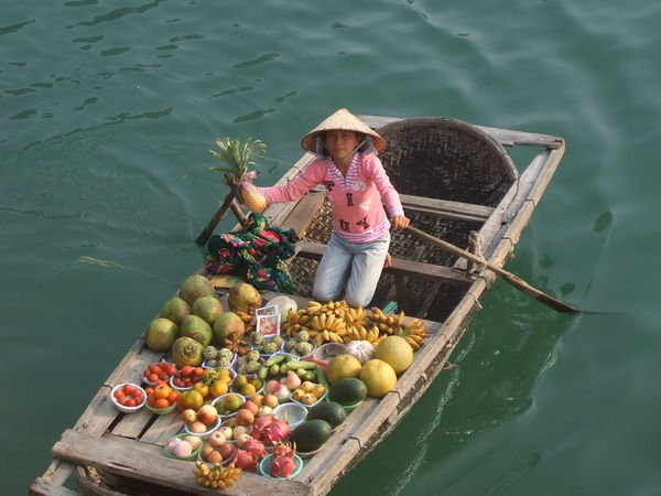 floating fruit seller