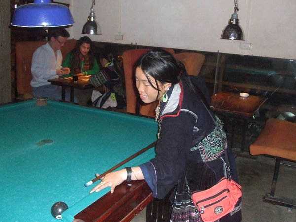 Hmong girl hussling at pool