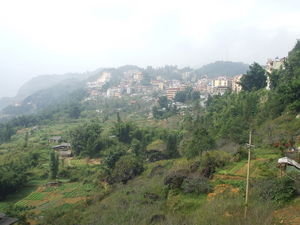 Sapa town nested in the hills 