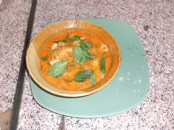 Finished red curry