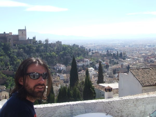 Kris admiring Granada from the top of the hill