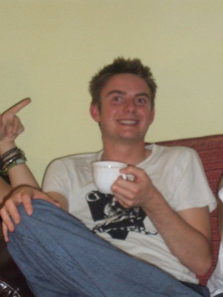 British flatmate Matt, drinking tea like a proper Brit