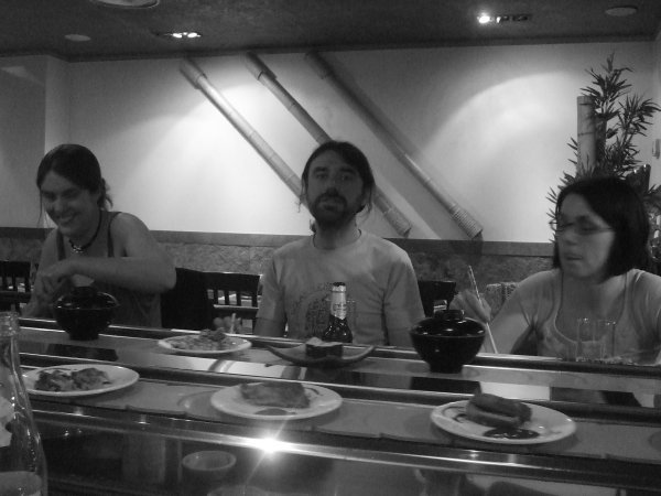 Kate, Kris and Julie enjoying Japanese food in Madrid