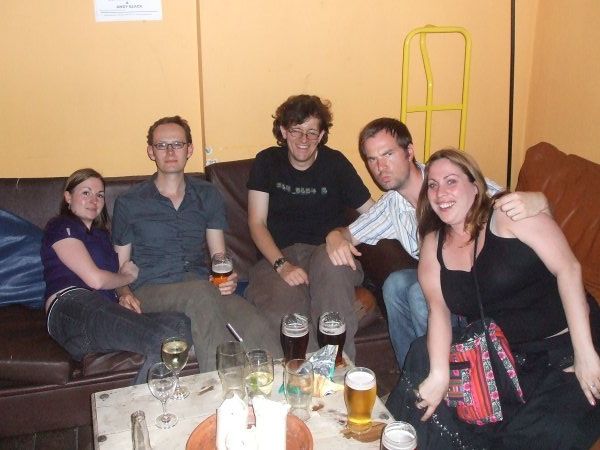 With Kris's uni mates in the pub