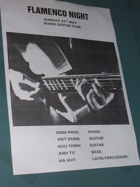 advert for flamenco night at Giang Guitar