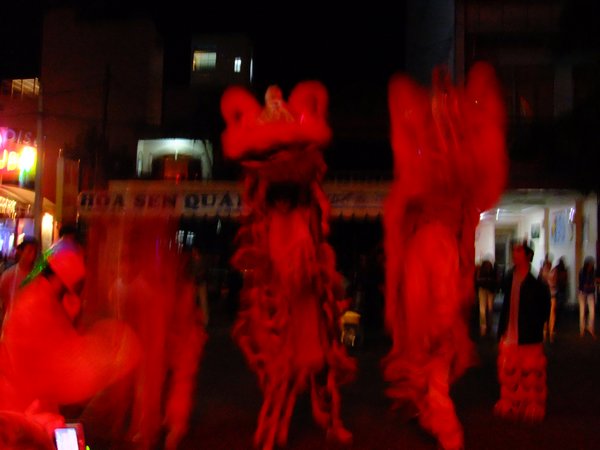 Lion dancers at New Year