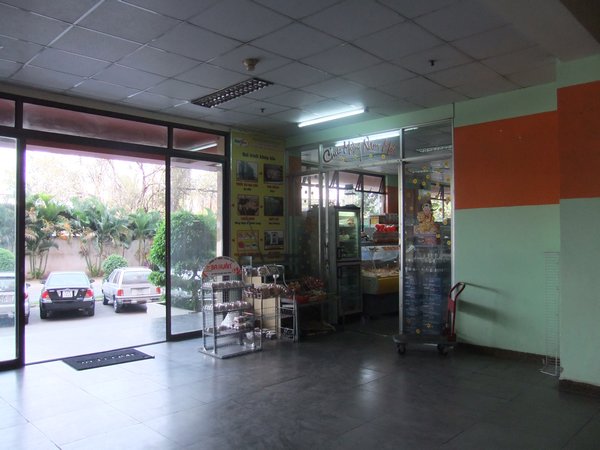 On the ground floor of the building is a small supermarket