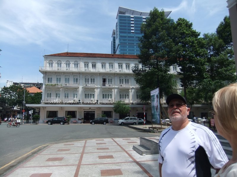 Dad outside the Continental Hotel, Ho Chi Minh City