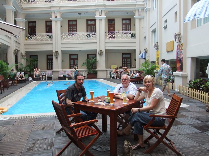 Chilling by the pool in the Grand Hotel, HCMC