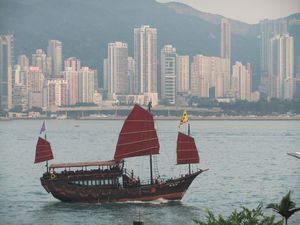 Chinese junk in the harbour